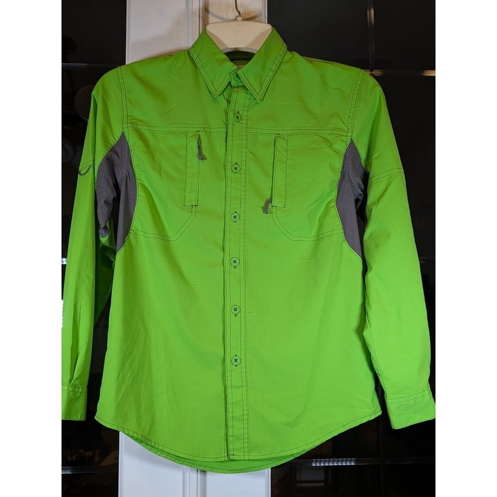Magellan Outdoors Boys Sz Lg Fishing Sporting Gear Shirt Green Long Sleeve